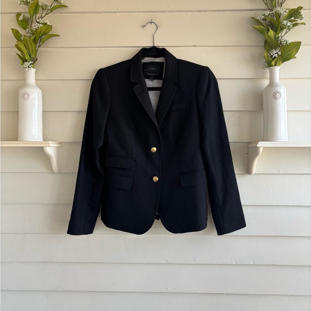 J. Crew SchoolBoy Black Blazer Jacket Women’s Size 2 - Picture 2 of 13